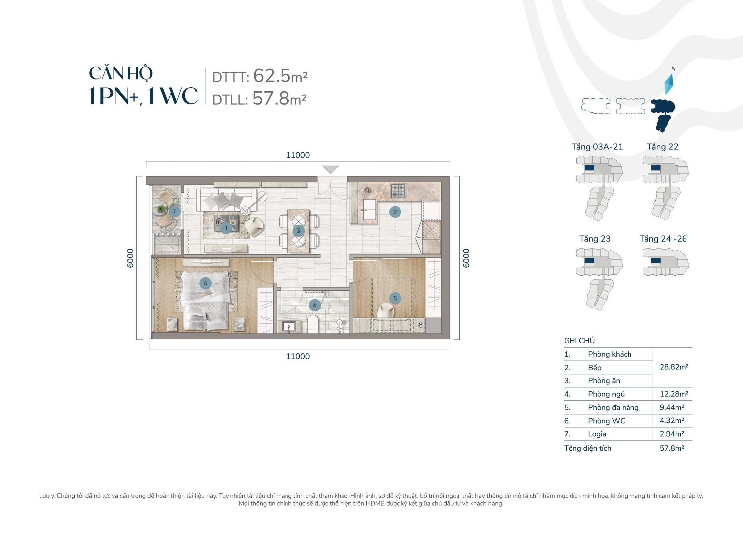 Căn 01PN+ của Welltone Luxury Residence