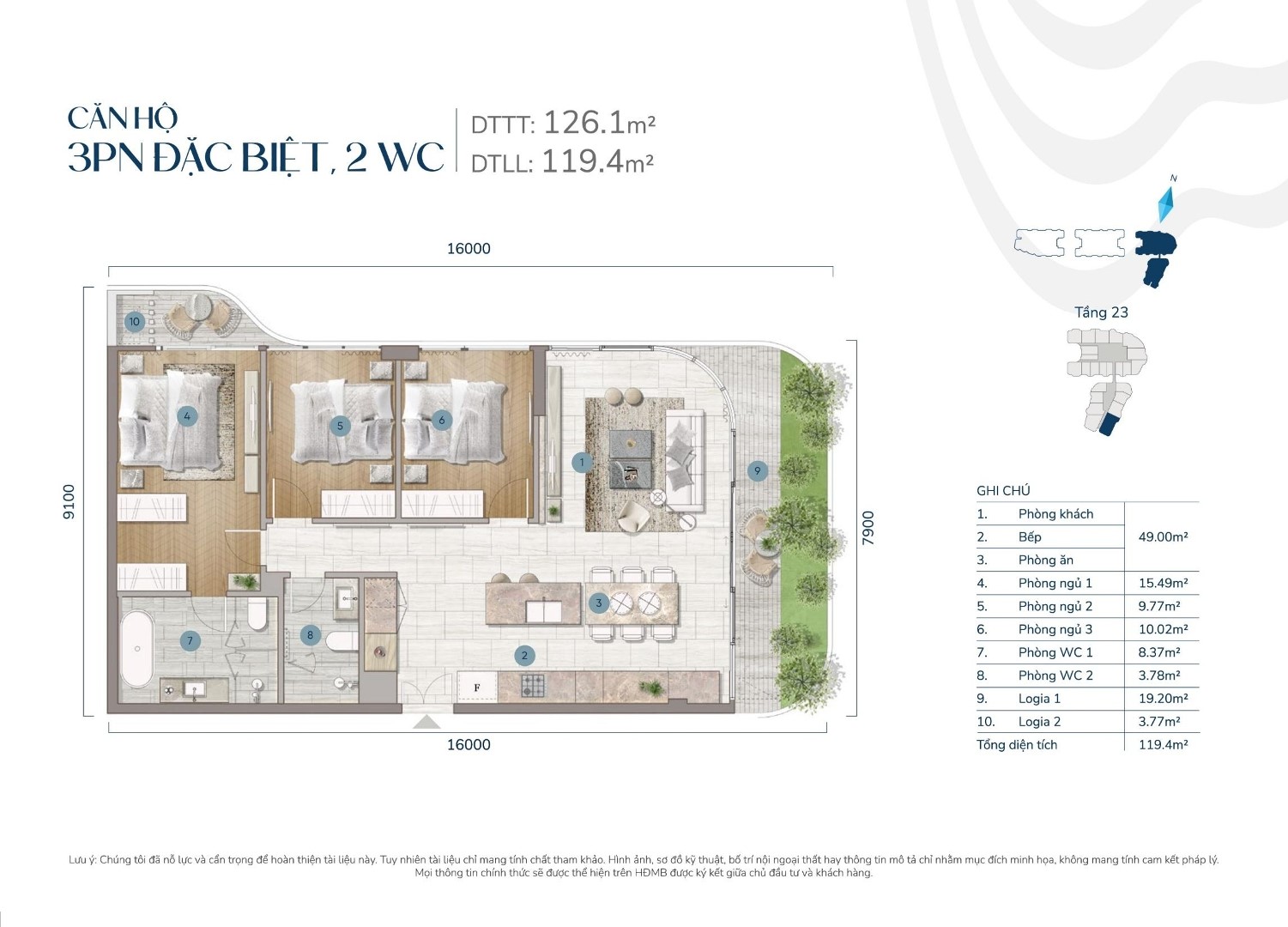 Căn 03PN đặc biệt của Welltone Luxury Residence