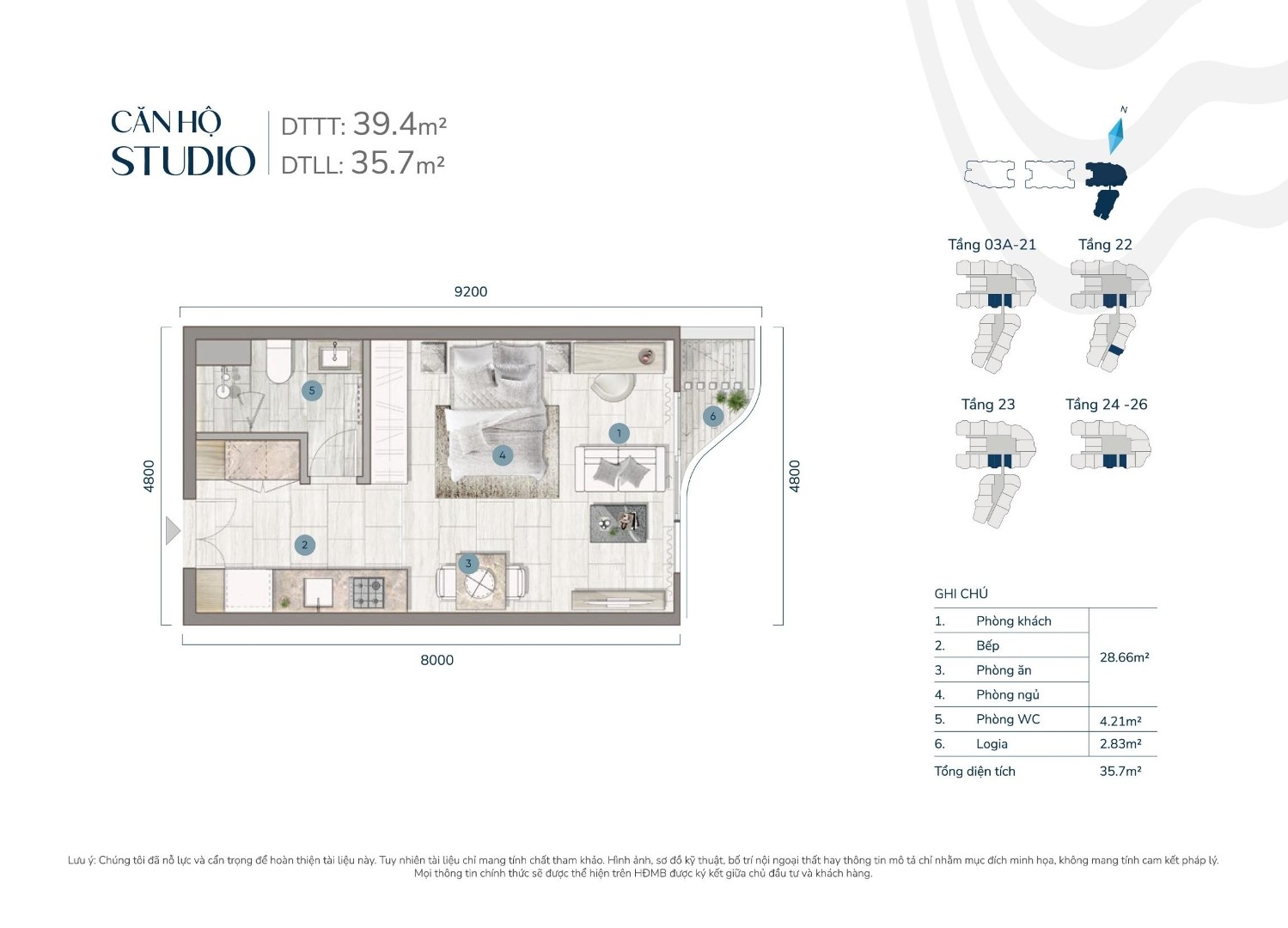 Căn hộ Sudio của Welltone Luxury Residence (3)