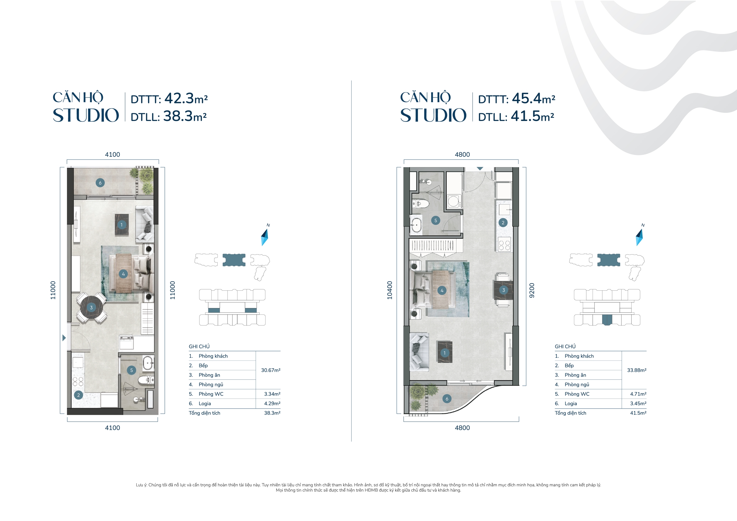Thiết kế căn studio Block Sea của Welltone Luxury Residence